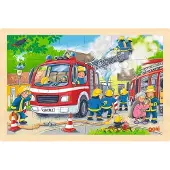 Goki Palapeli - - Paloauto palapeli - 24 osaa - Puu - 3–6 vuotta