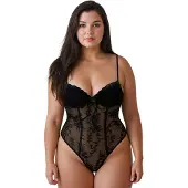Nortie Moments Amara Kirjailtu Mesh-Body - Musta - L