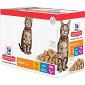 Hill's Pet Nutrition 12x85 g Adult kana kala nauta kissan kuivaruoka
