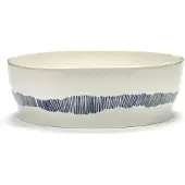 Serax Ottolenghi Feast salaattikulho Ø27,5 cm White stripes-blue