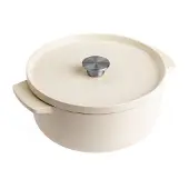 KitchenAid valurautainen kannellinen paistopannu, 26 senttimetriä, kerma