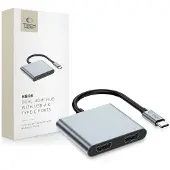 Tech-Protect HB08 4-in-1 USB-C-Moniporttikeskitin - 2x HDMI, 2x USB-A, USB-C