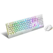 MSI S11-04DE305-CLA, Langallinen, USB, Mekaaninen, QWERTZ, RGB LED, Valkoinen