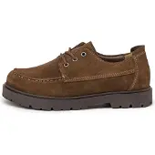 Birkenstock Nauhakengät 'Highwood Moc Lace Low N Suede Leather Carafe' ruskea