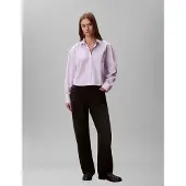 Calvin Klein Jeans Cotton Poplin Cropped Shirt - Purple - L