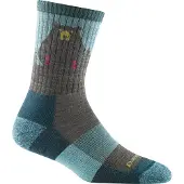 Darn Tough Women's Bear Town Micro Crew Light Cushion Aqua Retkeilysukat Aqua M