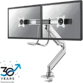 NeoMounts FLAT SCREEN DESK MOUNT (10-32") DESK CLAMP/GROMMET 2 SCREENS SILVER (NM-D775DXSILVER)