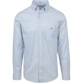 Gant for man. 3000100 Regular Fit blue poplin shirt (M), Casual, Cotton, Classic, Long sleeve