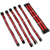 Kolink Core Adept Braided Cable Extension Kit - Black / Red, jatkokaapelisarja