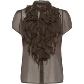 Saint tropez Liljasz Crinkle Ss Shirt - Brown - XXL