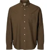 Selected Slmcole-Rick Ox Reg Ls Shirt Noos - Brown - M