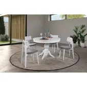 Skye Decor 5-osainen ruokailuryhmä Albero153, valkoinen/harmaa