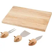 Kikkerland Cheese Board And 3 Mouse Knives (CHS07)