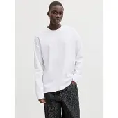 Jack & Jones Jjebarron Tee Ls O-Neck Sn - White - XS