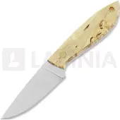 Brisa Bobtail 80 puukko, curly birch, flat, leather