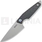 MKM Knives MKM Makro 1 Droppoint, Stonewashed Carbon fibre fixed knife, Jesper Voxnaes design