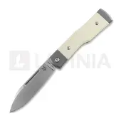 FOX Gunstock FX-558 BO, Satin M390, Titanium White Micarta, pocket knife
