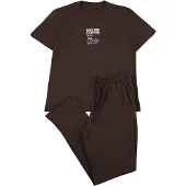 Trendyol Pitkä pyjama ruskea / valkoinen