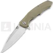 Bestech Warwolf - Stonewash + Satin - G10 kääntöveitsi, beige