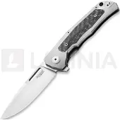 Lionsteel Q4ttro, Satin MagnaCut, Grey Titanium Carbon Fiber Inlay, pocket knife, Michele Pensato design