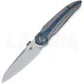 Bestech Prydwen - Beadblast + Satin - Blue Marble CF kääntöveitsi