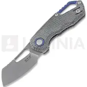 MKM Knives Isonzo M390 Cleaver kääntöveitsi, black canvas micarta