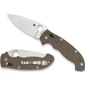 Spyderco Manix 2 XL CPM Cru-Wear C95MPCW2 Brown Canvas Micarta pocket knife