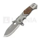 Andre de Villiers Trailboss Wave Tab kääntöveitsi, Blasted & Handmade Rag Micarta