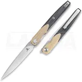 Bestechman Lanza - Satin + Stonewash - G10 kääntöveitsi, khaki, musta