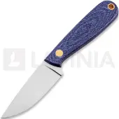 Brisa Necker 70 kaulaveitsi, Flat, blue jeans micarta, nahka