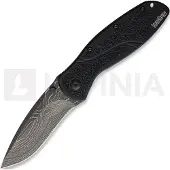 Kershaw Blur 1670BLKDAM, Damascus, Black Aluminum pocket knife, Ken Onion design