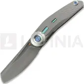 Reate VK-CLU kääntöveitsi, Patterned Bead Blast Titanium, Hand Rubbed/Acid Washed