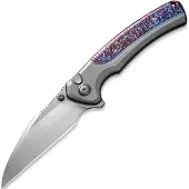 We Knife Ziffius WE22024D-4 Hand Rubbed Satin CPM 20CV, Gray Titanium, Flamed Titanium Integral Spacer, Limited Edition, pocket knife