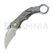 Critical Strike Predator - Beadblast - Titanium kääntöveitsi, vihreä