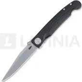 CRKT Fidus 4220 Stonewashed 12C27, Black GRN, pocket knife, Michael Walker design