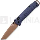 Benchmade Bailout 537FE-02, CPM-M4, Flat Dark Earth, Blue Aluminium, pocket knife