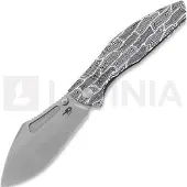 Bestech Lockness - Stonewash - G10 kääntöveitsi, musta, valkoinen