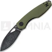 Fox knives Chilin FX-530-ALOD, PTFE Black Stonewashed N690, OD Green Aluminum pocket knife, Jesper Voxnaes design