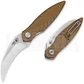 Bestech Mantidae - Satin + Stonewash - G10 kääntöveitsi, ruskea