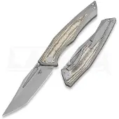 Bestech Togatta - Blastwash - Titanium kääntöveitsi, Canvas Micarta, vihreä