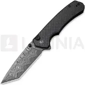CIVIVI Brazen Button Lock C19059C-DS1 Damascus, G10 Carbonfiber Overlay, pocket knife