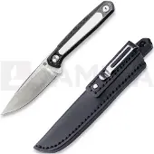 RealSteel Dex Apex veitsi, Carbon Fiber & White G-10, Satin