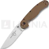 Ontario RAT-2 D2 kääntöveitsi, satin, ruskea