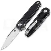 Bestech Syntax - Satin + Stonewash - G10 kääntöveitsi, musta