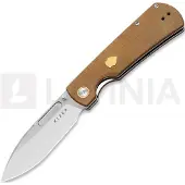 Kizer Cutlery Retro kääntöveitsi, Brown Micarta & Brass Inlay, Satin