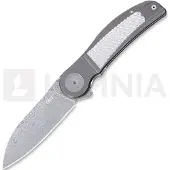 CRKT Monument 4001 Rose Damasteel, Grey Titanium Grey Textured Inlay, pocket knife, Michael Walker design