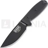 ESEE Model 3, black G10, black plastic sheath, nylon sheath