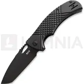 MKM Knives Ciras - Black Top Shield - G10 kääntöveitsi, musta
