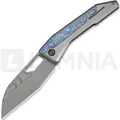 We Knife Inceptus WE25017-2, Stonewashed M390, Gray Titanium, Flamed Inlay pocket knife, Robert Saniscalchi design