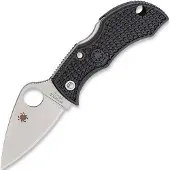 Spyderco Manbug, Black, Lightweight, Leaf